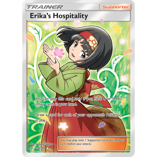 Erika's Hospitality 174/181 SM Team Up Holo Ultra Rare Full Art Pokemon Card NEAR MINT TCG