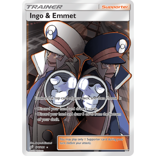 Ingo & Emmet 176/181 SM Team Up Holo Ultra Rare Full Art Pokemon Card NEAR MINT TCG