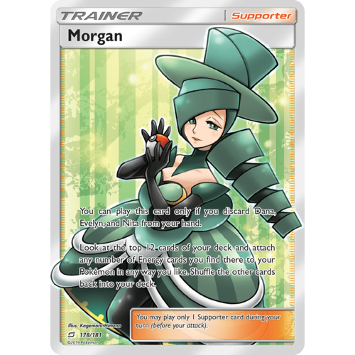 Morgan 178/181 SM Team Up Holo Ultra Rare Full Art Pokemon Card NEAR MINT TCG