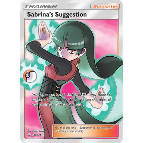 Sabrina's Suggestion 181/181 SM Team Up Holo Ultra Rare Full Art Pokemon Card NEAR MINT TCG