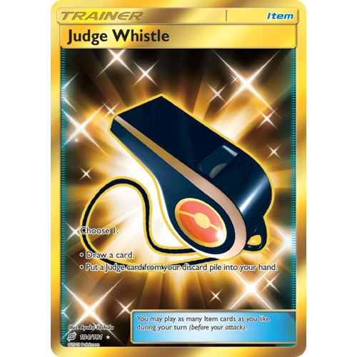 Judge Whistle 194/181 SM Team Up Holo Secret Rare Full Art Pokemon Card NEAR MINT TCG