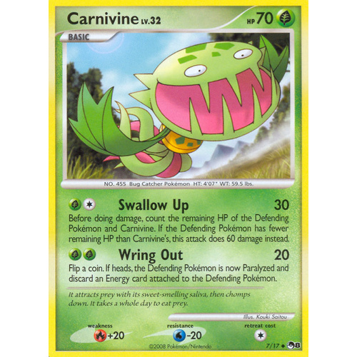 Carnivine 7/17 POP Series 8 Uncommon Pokemon Card NEAR MINT TCG