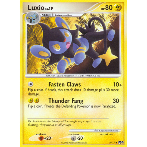 Luxio 8/17 POP Series 8 Shattered Reverse Holo Uncommon Pokemon Card NEAR MINT TCG