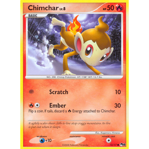 LIGHTLY PLAYED Chimchar 12/17 POP Series 8 Shattered Reverse Common Pokemon Card NEAR MINT TCG
