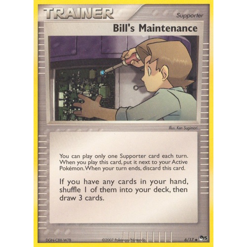 Bill s Maintenance 6 17 POP Series 5 Uncommon Trainer Pokemon Card NEAR 