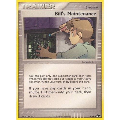 Bill's Maintenance 6/17 POP Series 5 Uncommon Trainer Pokemon Card NEAR MINT TCG