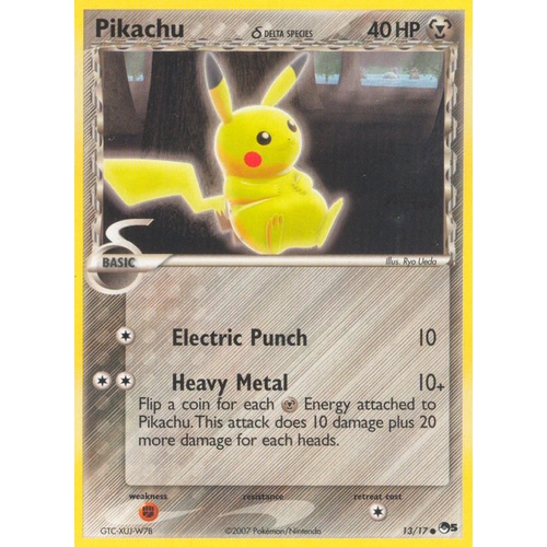 Pikachu (Delta Species) 13/17 POP Series 5 Common Pokemon Card NEAR MINT TCG