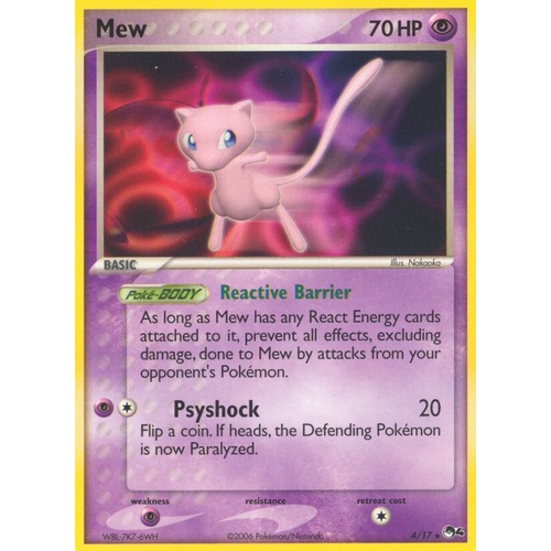 LIGHTLY PLAYED Mew 4/17 POP Series 4 Holo Rare Pokemon Card TCG