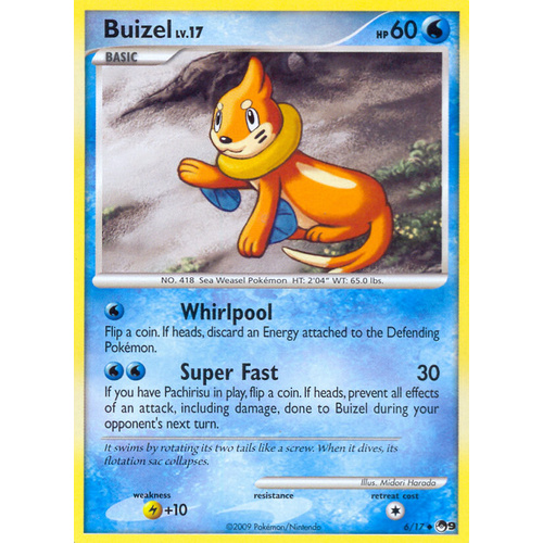 Buizel 6/17 POP Series 9 Uncommon Pokemon Card NEAR MINT TCG