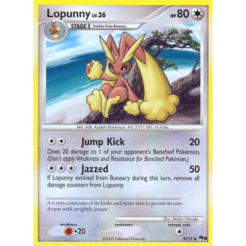Lopunny 9/17 POP Series 9 Uncommon Pokemon Card NEAR MINT TCG