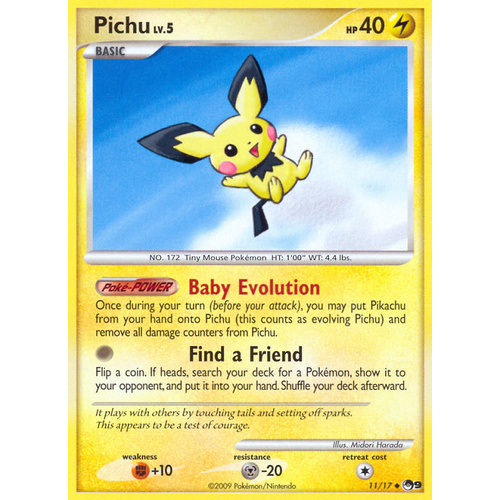 Pichu 11/17 POP Series 9 Uncommon Pokemon Card NEAR MINT TCG