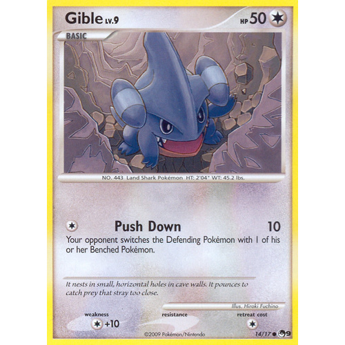 Gible 14/17 POP Series 9 Common Pokemon Card NEAR MINT TCG