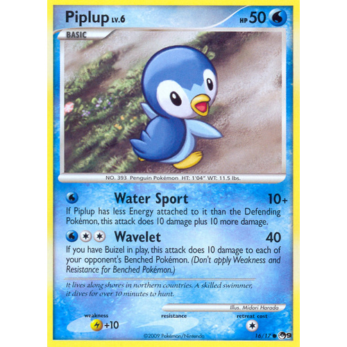 Piplup 16/17 POP Series 9 Common Pokemon Card NEAR MINT TCG
