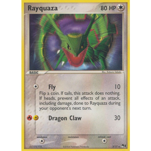LIGHTLY PLAYED Rayquaza 3/17 POP Series 1 Holo Rare Pokemon Card NEAR MINT TCG