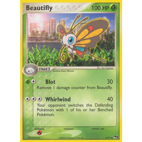 Beautifly 6/17 POP Series 1 Uncommon Pokemon Card NEAR MINT TCG