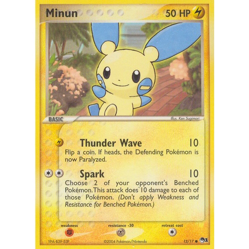 Minun 12/17 POP Series 1 Common Pokemon Card NEAR MINT TCG
