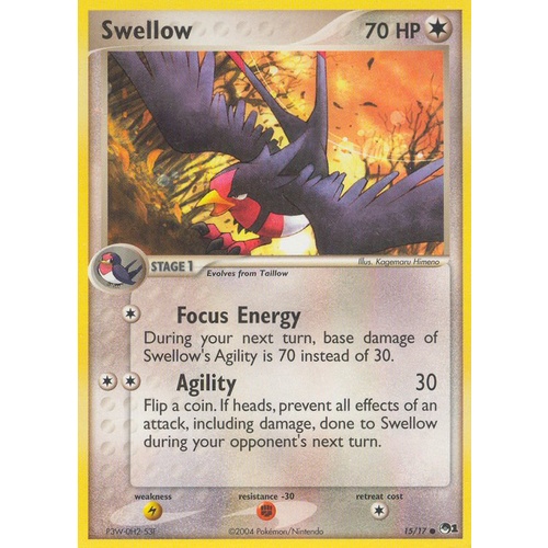 Swellow 15/17 POP Series 1 Common Pokemon Card NEAR MINT TCG