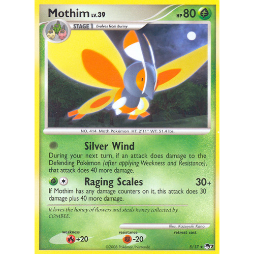 Mothim 5/17 POP Series 7 Rare Pokemon Card NEAR MINT TCG