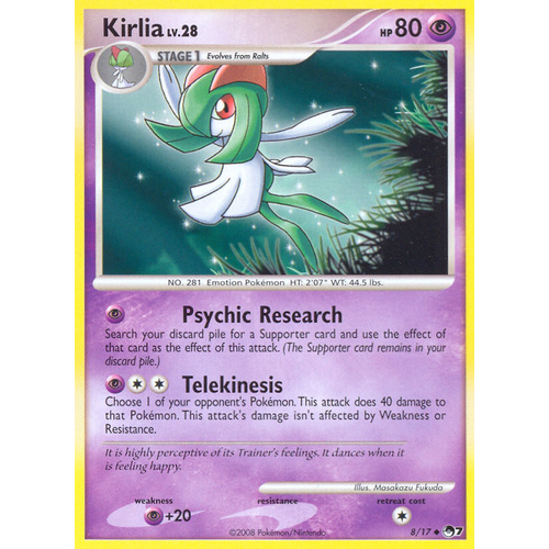 Kirlia 8/17 POP Series 7 Uncommon Pokemon Card NEAR MINT TCG