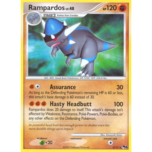 Rampardos 5/17 POP Series 6 Holo Rare Pokemon Card NEAR MINT TCG