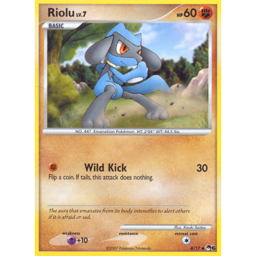 Riolu 8/17 POP Series 6 Uncommon Pokemon Card NEAR MINT TCG