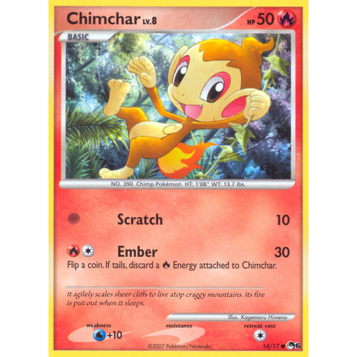 Chimchar 14/17 POP Series 6 Common Pokemon Card NEAR MINT TCG