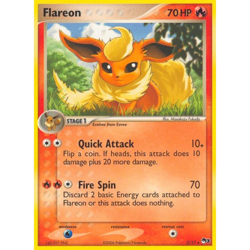 LIGHTLY PLAYED Flareon 2/17 POP Series 3 Holo Rare Pokemon Card TCG