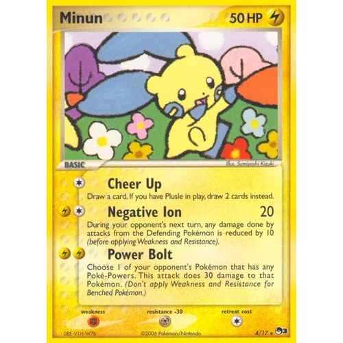 Minun 4/17 POP Series 3 Holo Rare Pokemon Card NEAR MINT TCG