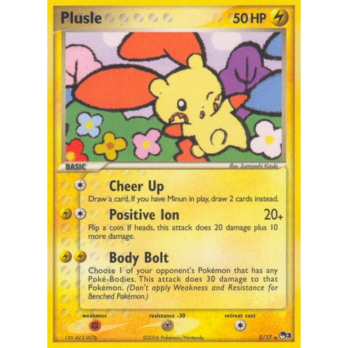 Plusle 5/17 POP Series 3 Holo Rare Pokemon Card NEAR MINT TCG