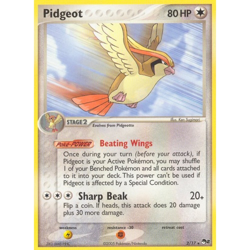 Pidgeot 2/17 POP Series 2 Rare Pokemon Card NEAR MINT TCG