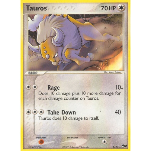 Tauros 5/17 POP Series 2 Holo Rare Pokemon Card NEAR MINT TCG