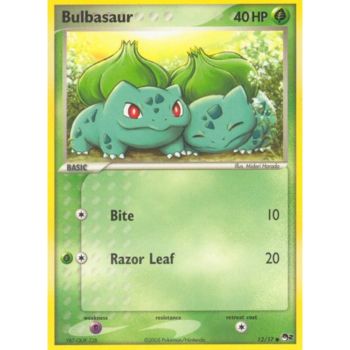Bulbasaur 12/17 POP Series 2 Common Pokemon Card NEAR MINT TCG