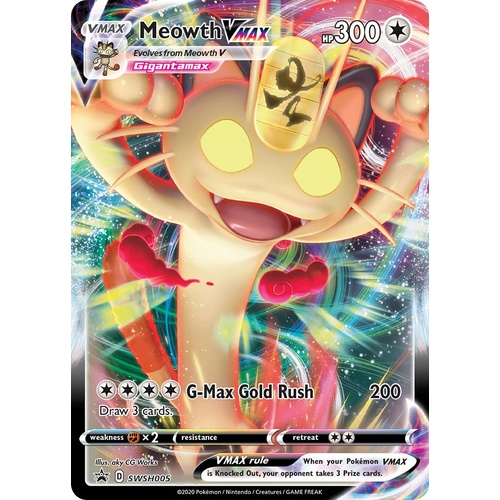 Meowth VMAX SWSH005 Black Star Promo Pokemon Card NEAR MINT TCG