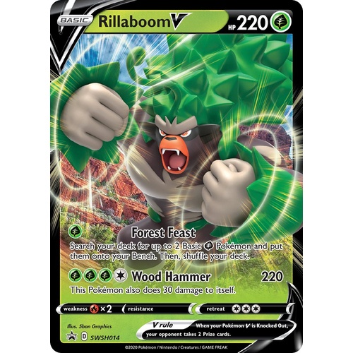 Rillaboom V SWSH014 Black Star Promo Pokemon Card NEAR MINT TCG