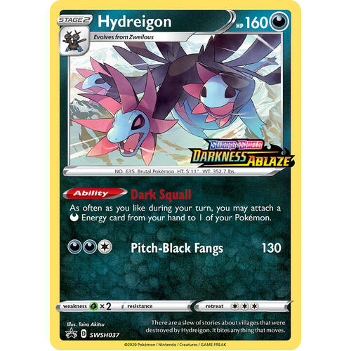 Hydreigon SWSH037 Black Star Promo Pokemon Card NEAR MINT TCG