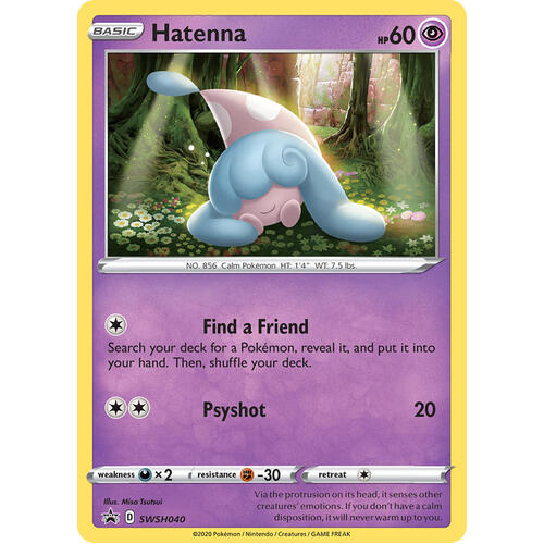 Hatenna SWSH040 Black Star Promo Pokemon Card NEAR MINT TCG
