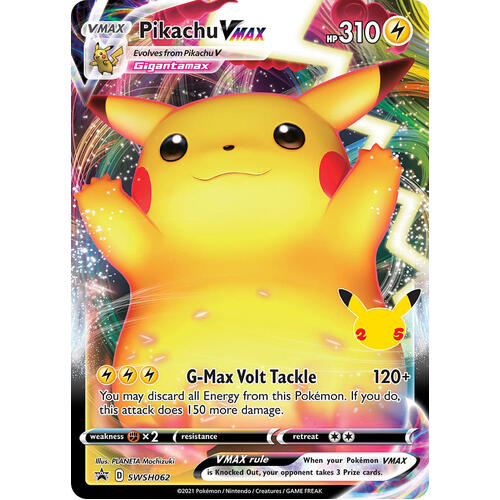 Pikachu VMax SWSH062 Black Star Promo Pokemon Card NEAR MINT TCG