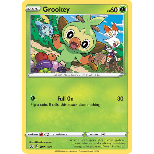 Grookey SWSH070 Black Star Promo Pokemon Card NEAR MINT TCG