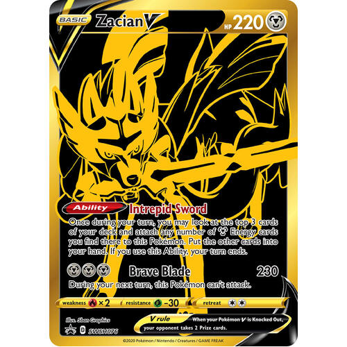 Zacian V SWSH076 Black Star Promo Pokemon Card NEAR MINT TCG