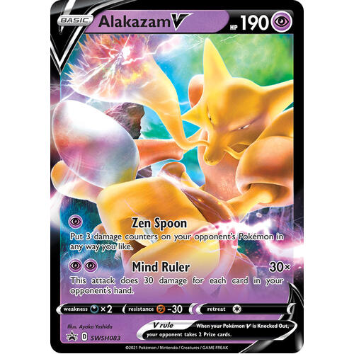 Alakazam V SWSH083 Black Star Promo Pokemon Card NEAR MINT TCG