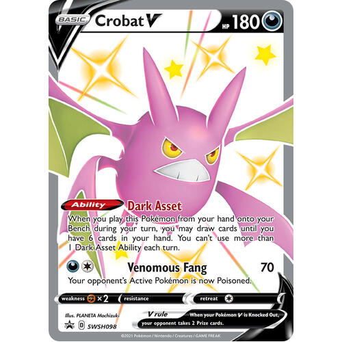 Crobat V SWSH098 Black Star Promo Pokemon Card NEAR MINT TCG