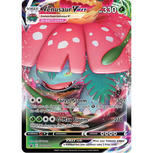 Venusaur VMAX SWSH102 Black Star Promo Pokemon Card NEAR MINT TCG
