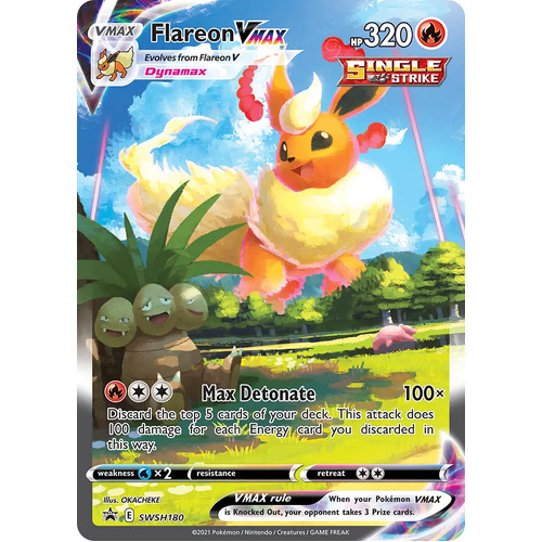 Flareon VMAX SWSH180 Black Star Promo Pokemon Card NEAR MINT TCG