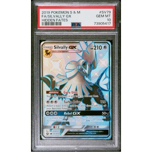 PSA GEM MINT 10 SILVALLY GX HIDDEN FATES SV79