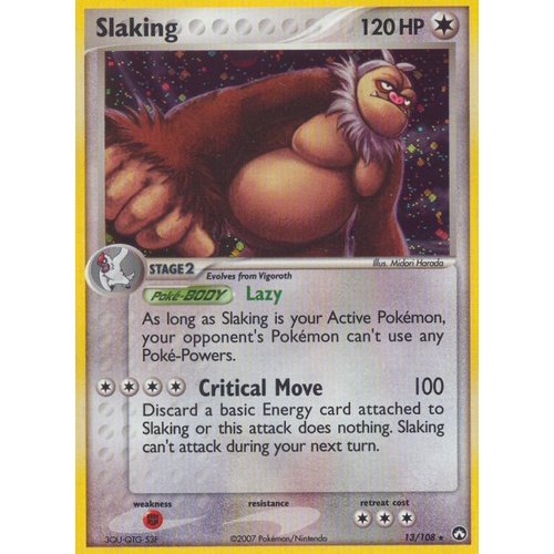 Slaking 13/108 EX Power Keepers Holo Rare Pokemon Card NEAR MINT TCG