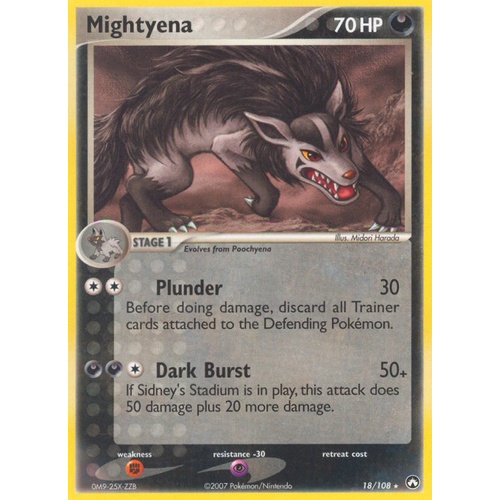 Mightyena 18/108 EX Power Keepers Rare Pokemon Card NEAR MINT TCG