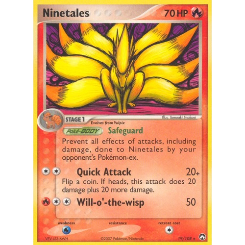 Ninetales 19/108 EX Power Keepers Rare Pokemon Card NEAR MINT TCG