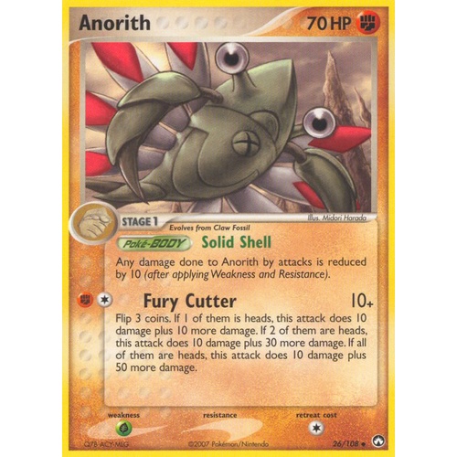 Anorith 26/108 EX Power Keepers Uncommon Pokemon Card NEAR MINT TCG