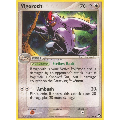 Vigoroth 41/108 EX Power Keepers Uncommon Pokemon Card NEAR MINT TCG