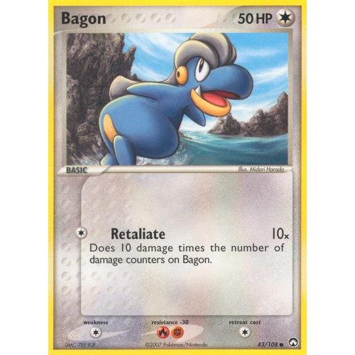 Bagon 43/108 EX Power Keepers Common Pokemon Card NEAR MINT TCG